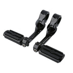 1 1/4" Black Adjustable Highway Long Angled Foot Pegs for Harley