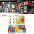 140Pcs Mixed Car Blade Fuse Kit Mini & Medium 5-30 AMP