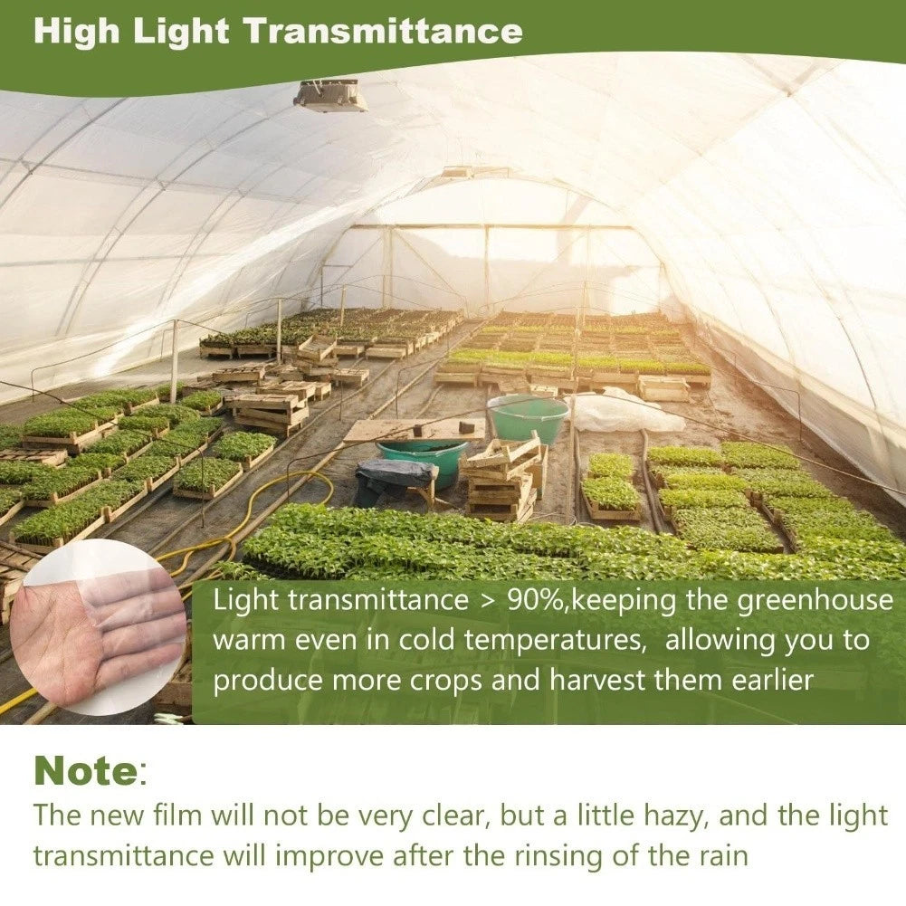Set of 3 Transparent Greenhouse Film for Cold Frames and Outdoor Projects