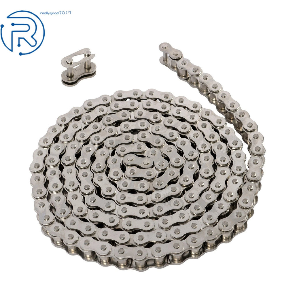 10-Foot Stainless Steel Chain with 2 Connecting Links for Automotive Use