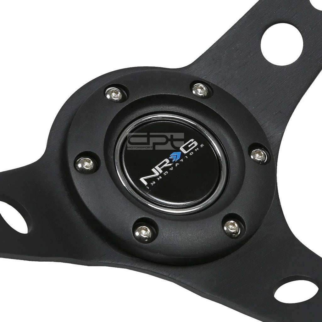 NRG 35cm 3" Deep Dish Suede Steering Wheel for Universal Fit