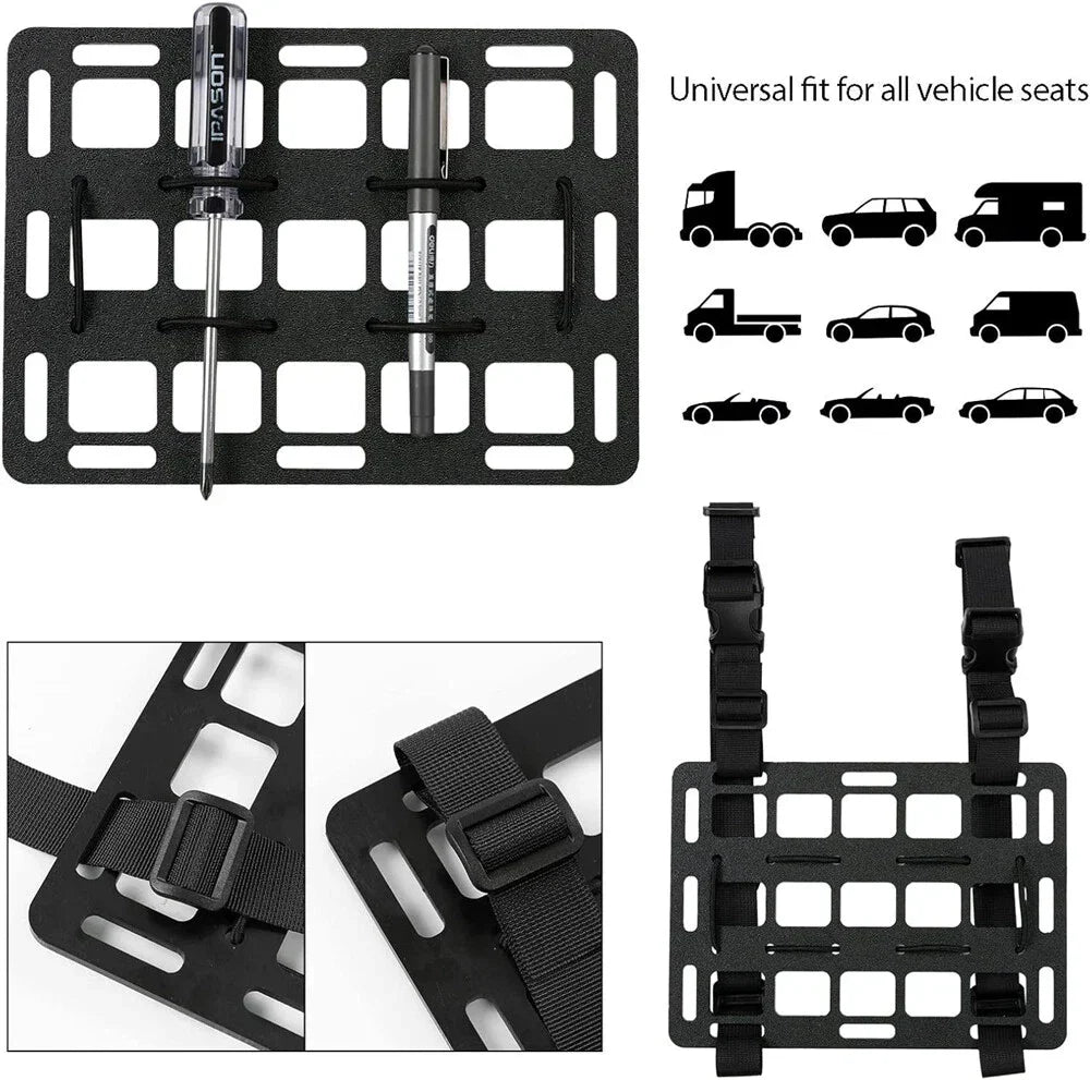 Tactical Molle Panel Headrest Gun Rack Storage for Universal Vehicle