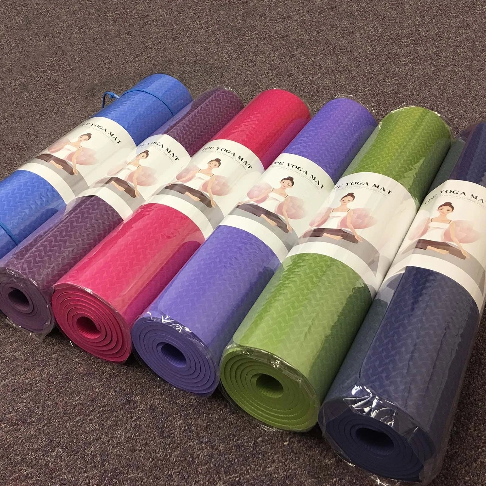 Yoga Mat TPE Non-Slip 1/4 inch (6mm) for Gymnastics