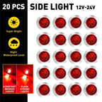 20PCS Red LED Side Marker Lights for