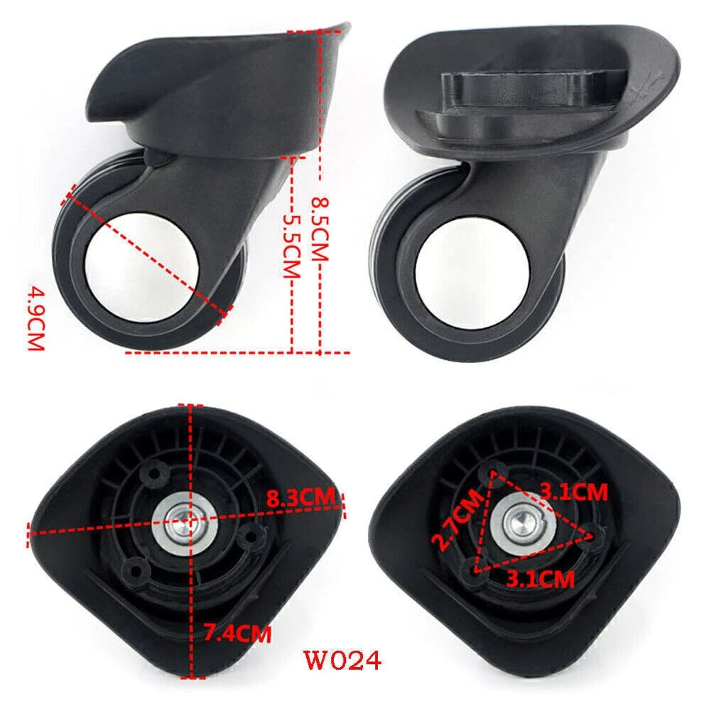 Set of 4 Swivel Wheels for Universal Suitcase Luggage Trolley