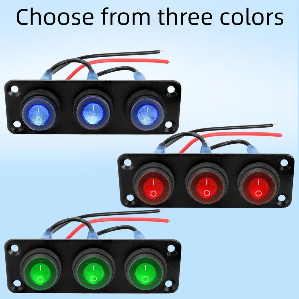 6 Gang LED Switch Panel for RV Boat Car (12V, IP67 Waterproof)