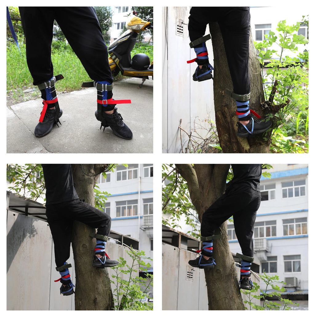 Climbing Spike Set with Safety Belt and Adjustable Rope for Tree/Pole