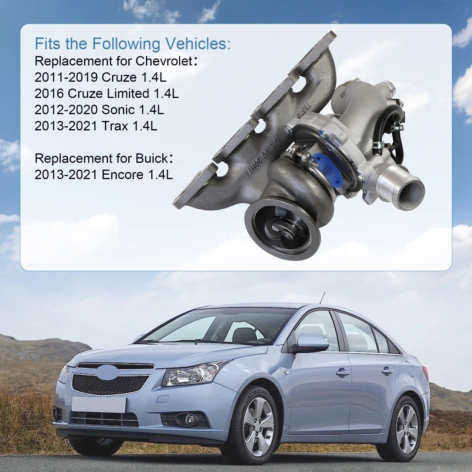 Turbocharger for Buick Encore, Chevy Cruze, Sonic, Trax (2013-2020)