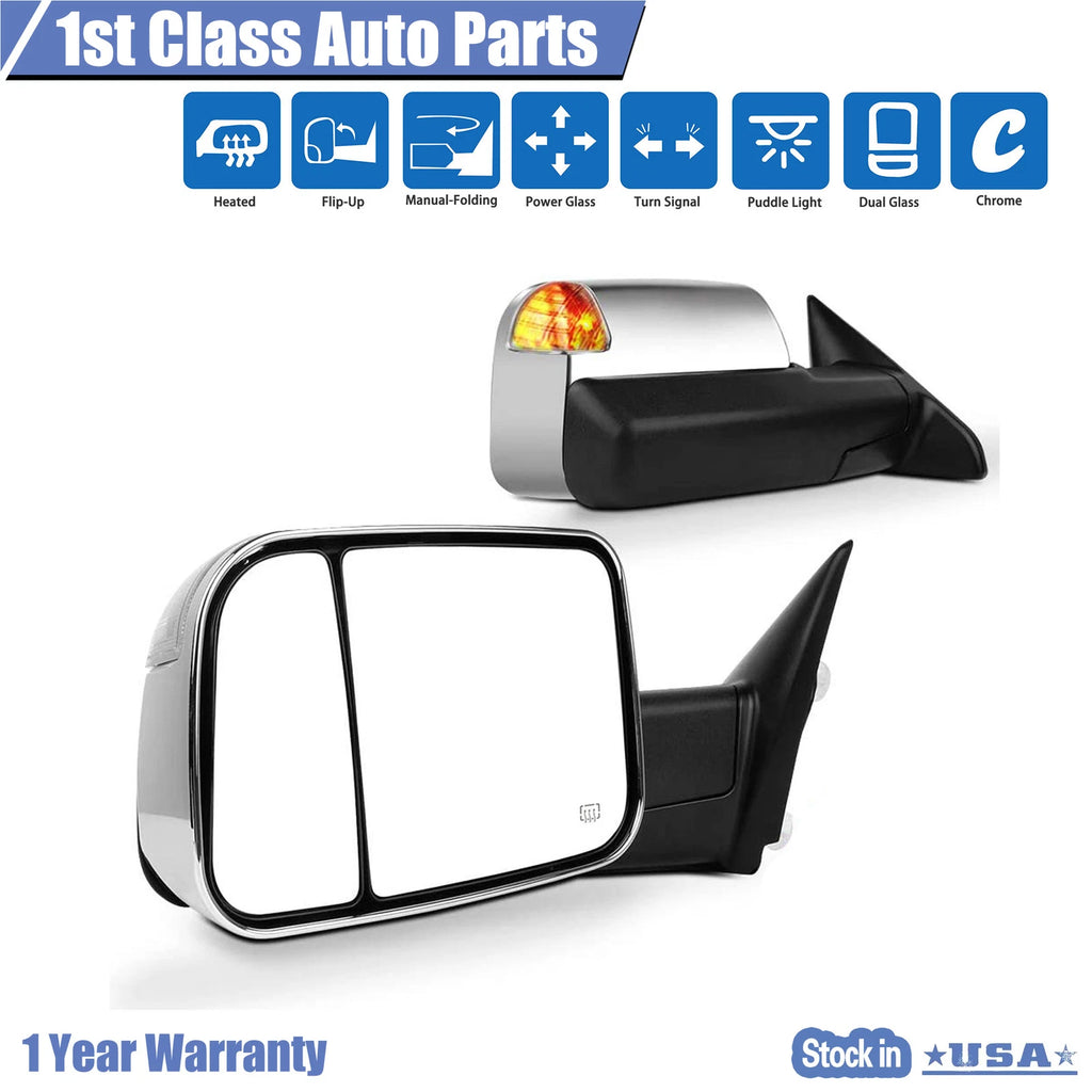 Heated Power Towing Mirrors for Ram 1500 2500 Classic (2013–2018)
