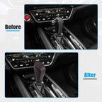Faux Leather Gear Shift Knob Cover for Mazda 3 (2014–2018) Red Stitches