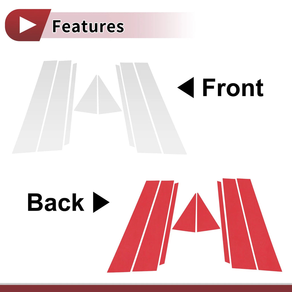 Set of 8 Door Pillar Window Trim for Volkswagen Taos (2011–2022)