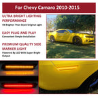 Set of 4 Smoked LED Side Marker Lights for Chevy Camaro SS LT (2010–2015)