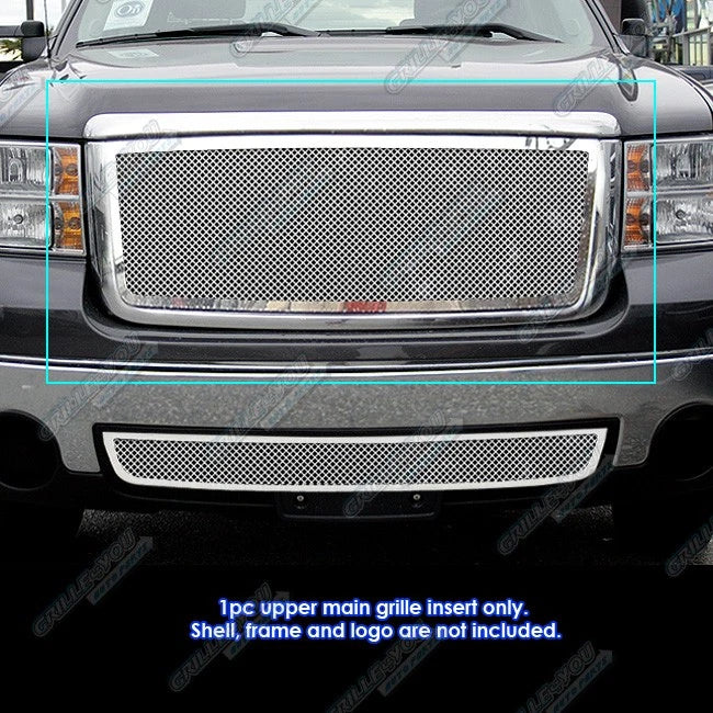 Stainless Chrome Mesh Grille Insert for GMC Sierra 1500 (2007–2013)