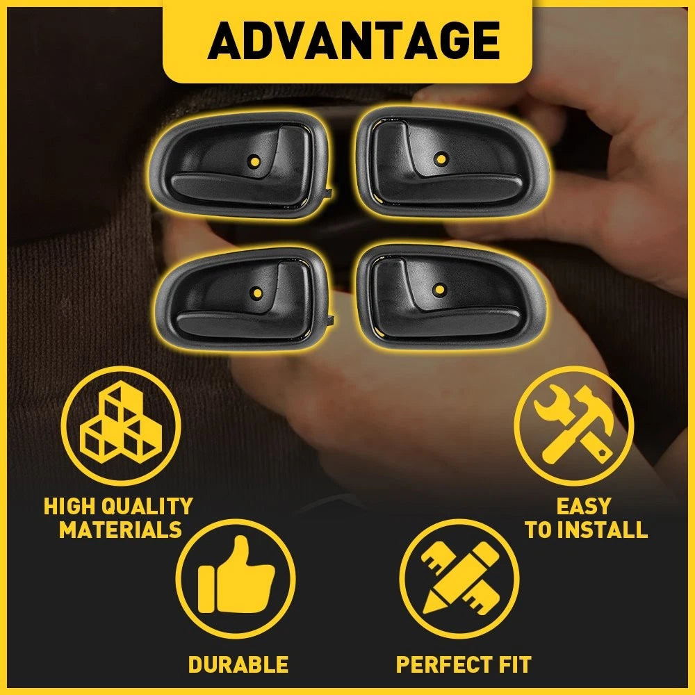 Set of 4 Interior Door Handles for 1993-1997 Toyota Corolla Black