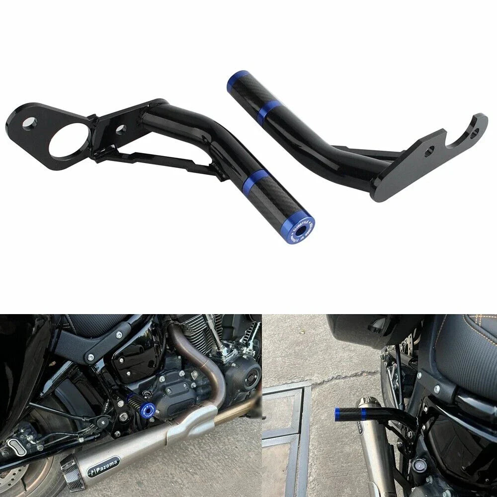 Rear Passenger Peg Crash Bar w/ Frame Slider for Harley Softail Street Bob