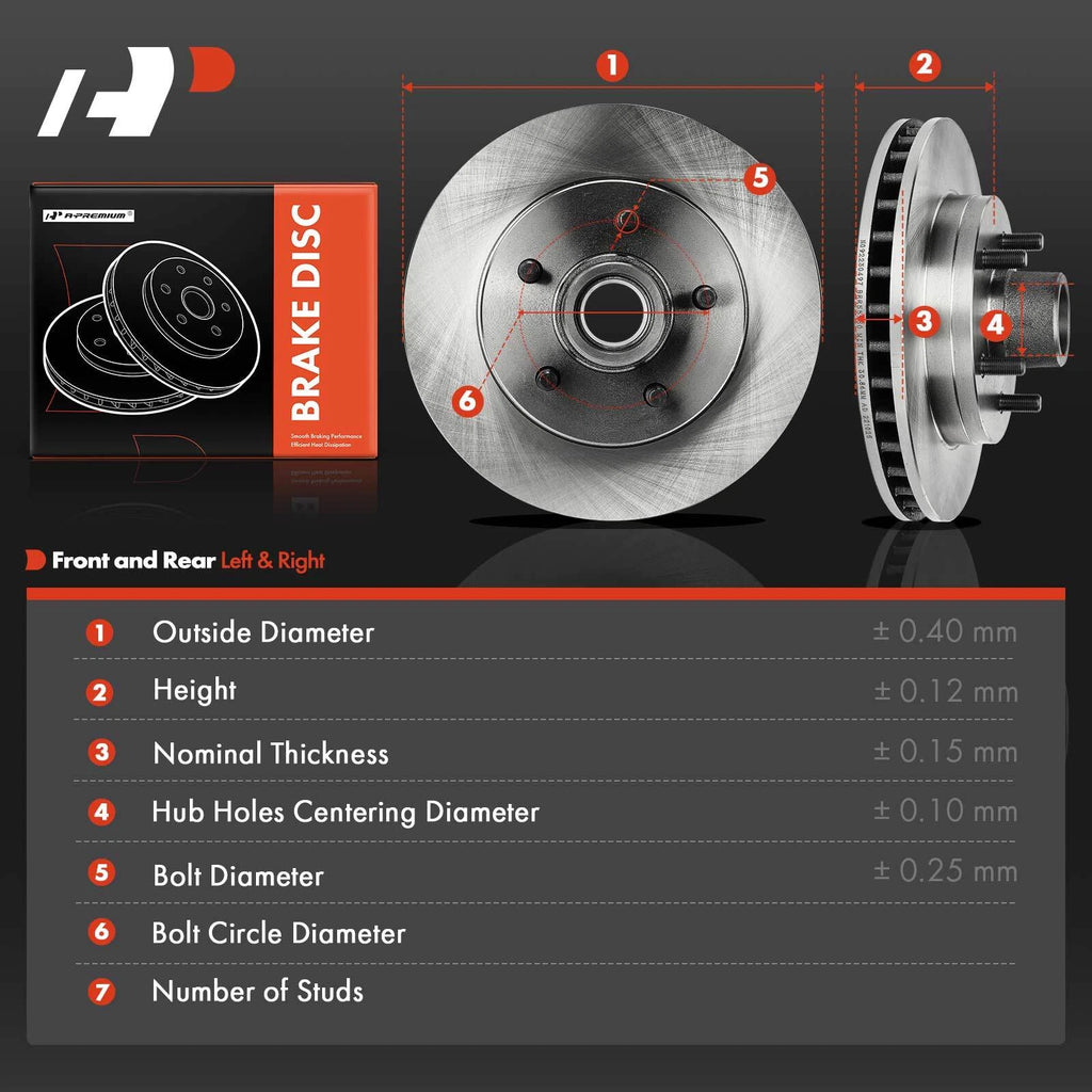 Front Disc Brake Rotors for Chevy Tahoe GMC Yukon (1995–1999)