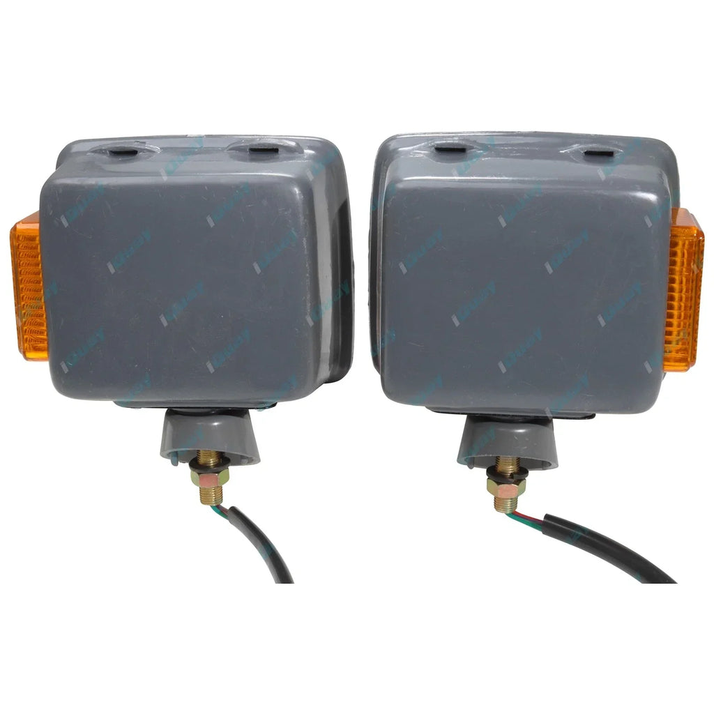 LH+RH Front Corner Lights Pair w/Grey Base for Toyota Landcruiser FJ/HJ/BJ 65-85
