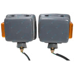 LH+RH Front Corner Lights Pair w/Grey Base for Toyota Landcruiser FJ/HJ/BJ 65-85
