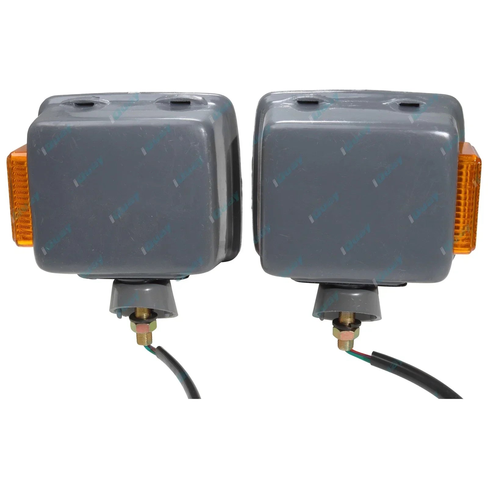 LH+RH Front Corner Lights Pair w/Grey Base for Toyota Landcruiser FJ/HJ/BJ 65-85