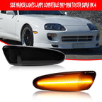 Smoked Amber LED Front Bumper Side Marker Lights for Toyota Supra (1997–1998)