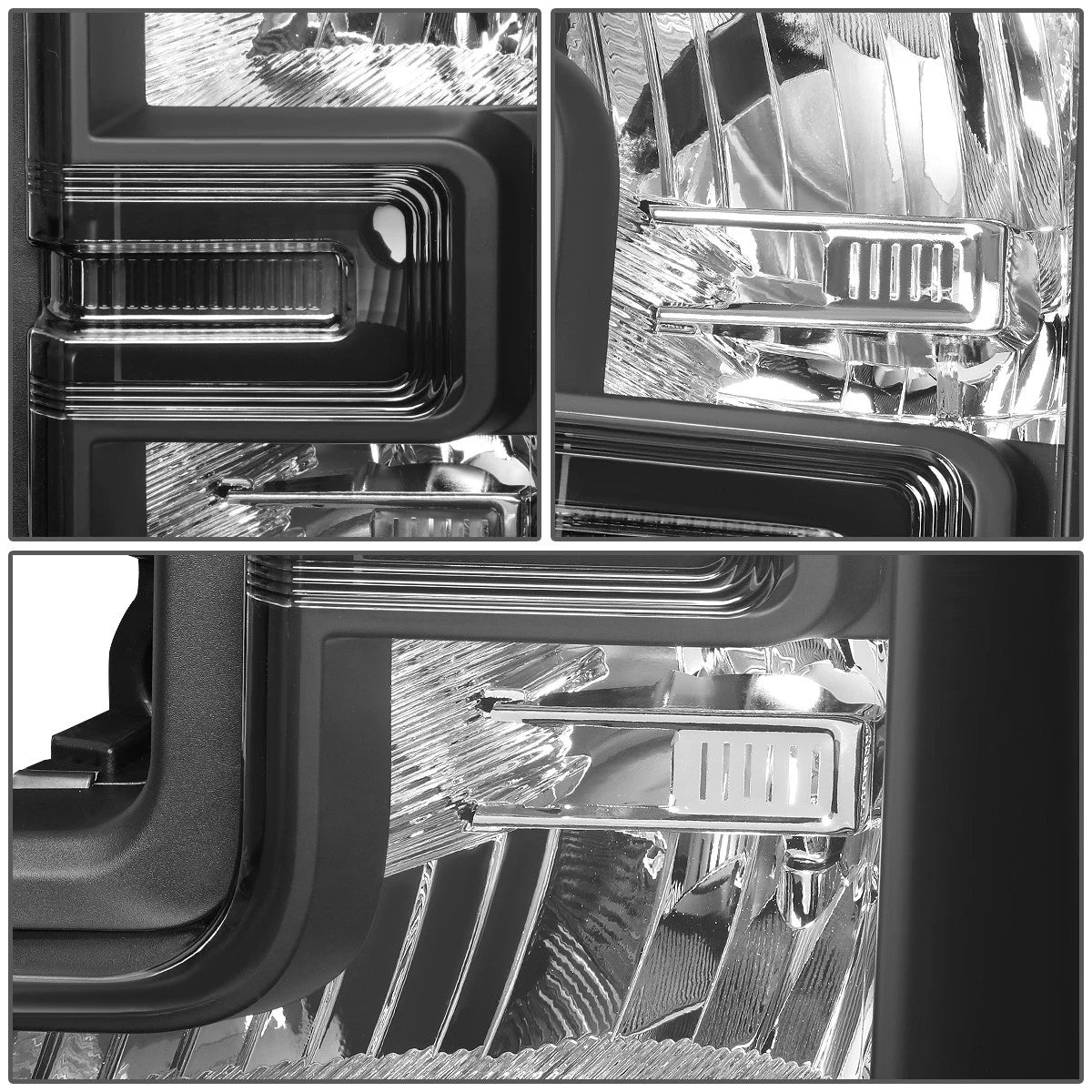 Pair of Black/Amber Corner Headlight Lamps for Ford Super Duty (2017–2019)