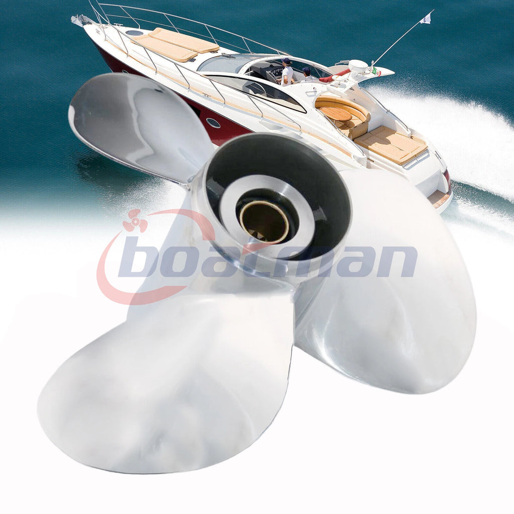 Stainless Steel Propeller 10 1/2x13 + Hardware Kit for Yamaha Outboard (13 Spline)