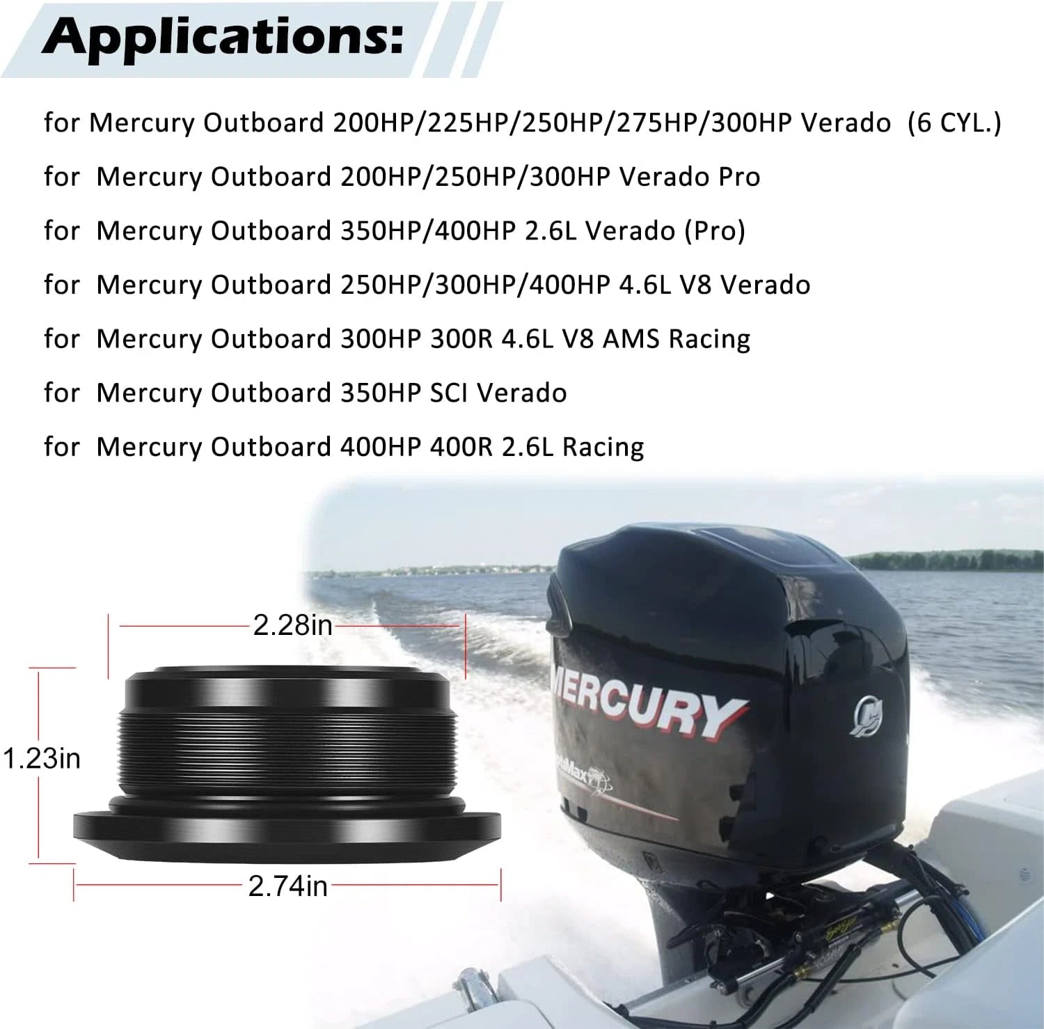 2X Trim Cap for Mercury Outboard Cylinder 2.6L L6 4.6L V8 (2005–2014) 8M0118299