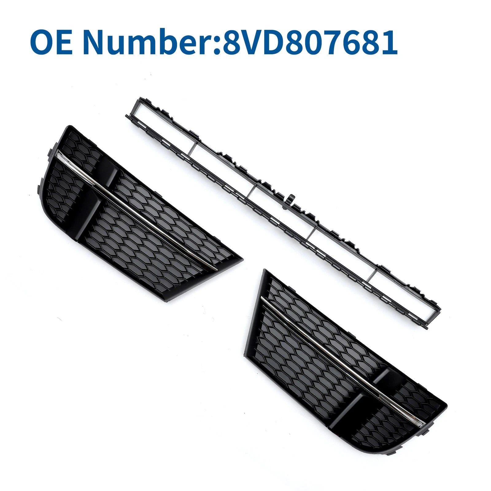 Front Lower Bumper Grille for Audi A3 A3PA (2017–2020) Black Sport Style