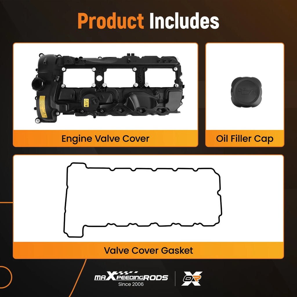 Valve Cover with Gasket Kit for BMW 135i 335i 535i 640i 740i X3 X5 (2007–2019)