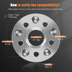 Set of 4 Wheel Adapters 20mm 5x100 to 5x112 for Volkswagen Audi