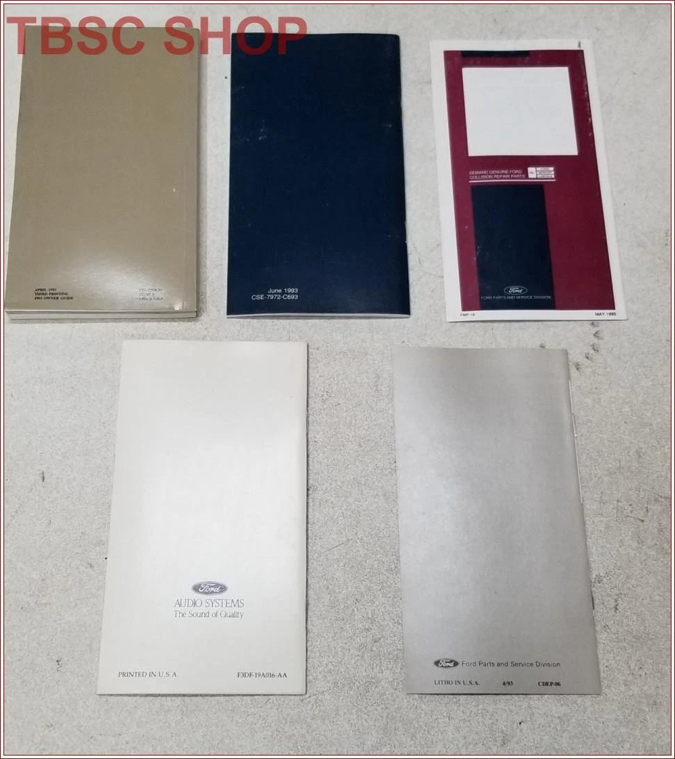 Owners Manual with Case for Ford Taurus (1993)