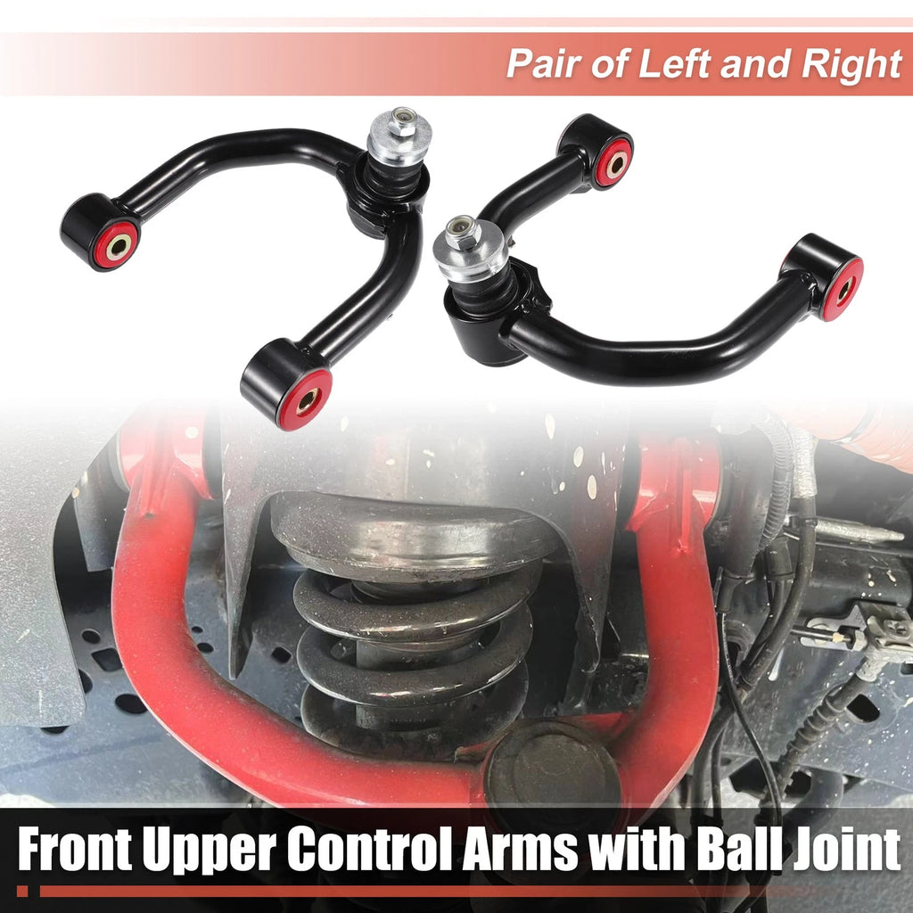 Pair of 2-4" Front Upper Control Arms for Toyota Tacoma (1996–2003) Black Red