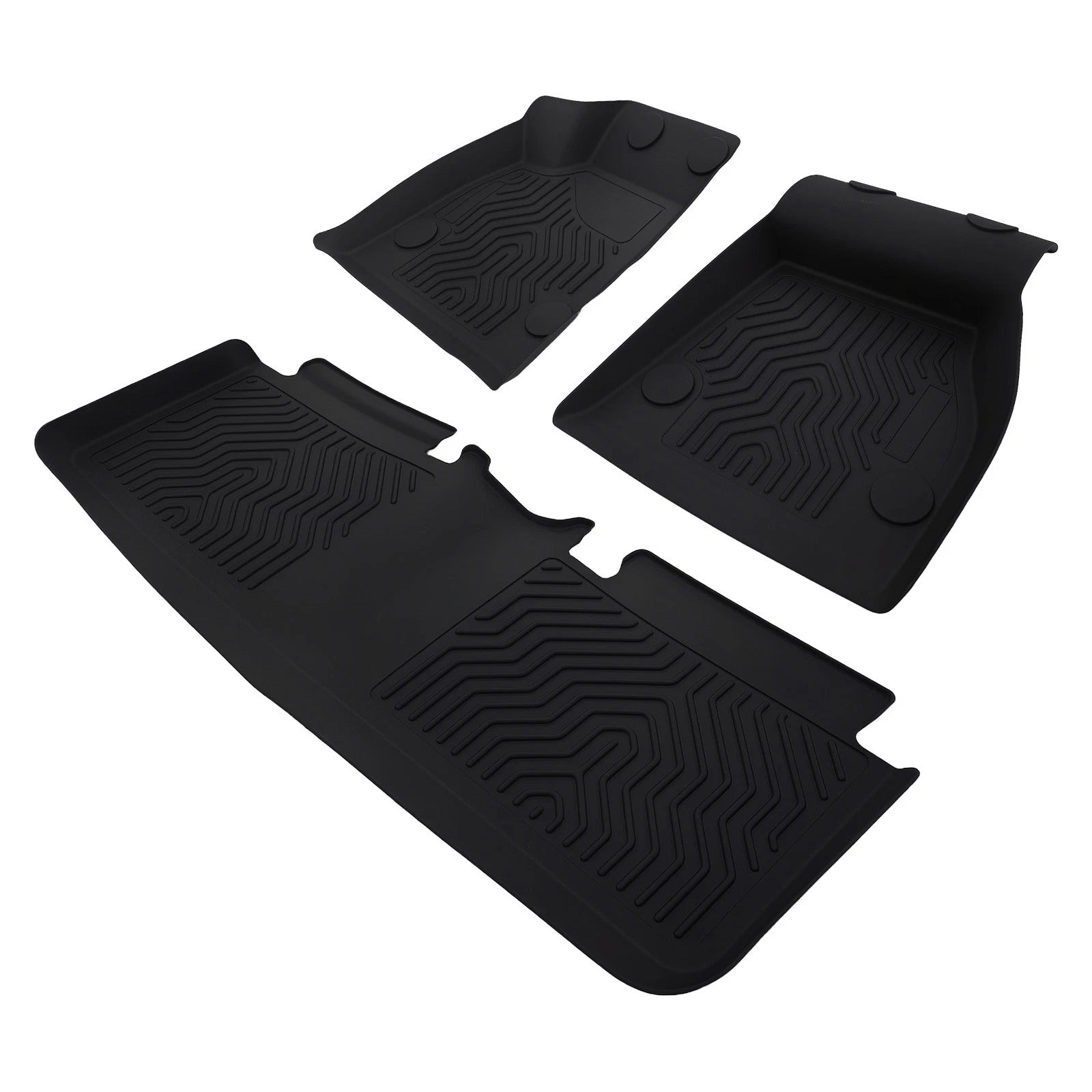 Set of 4 Anti-Slip Floor Mats for Tesla Model S (2015–2020) TPE Black