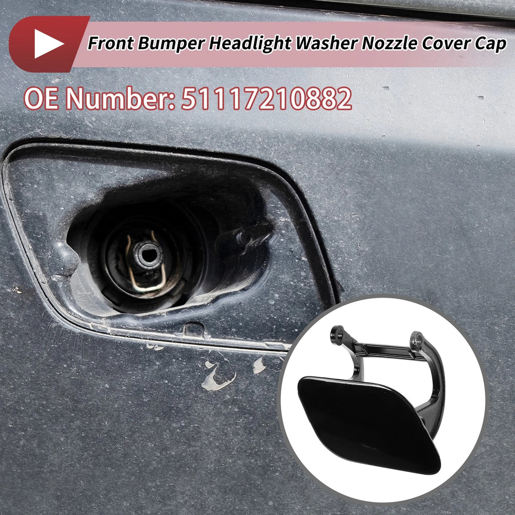 Front Right Washer Nozzle Cover Cap No. 51117210882 for BMW 740i (2011–2015) Black