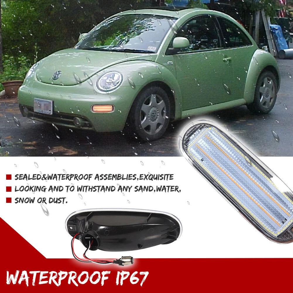 Clear Switchback LED Turn Signal Corner Lights for VW Beetle (1998–2005)