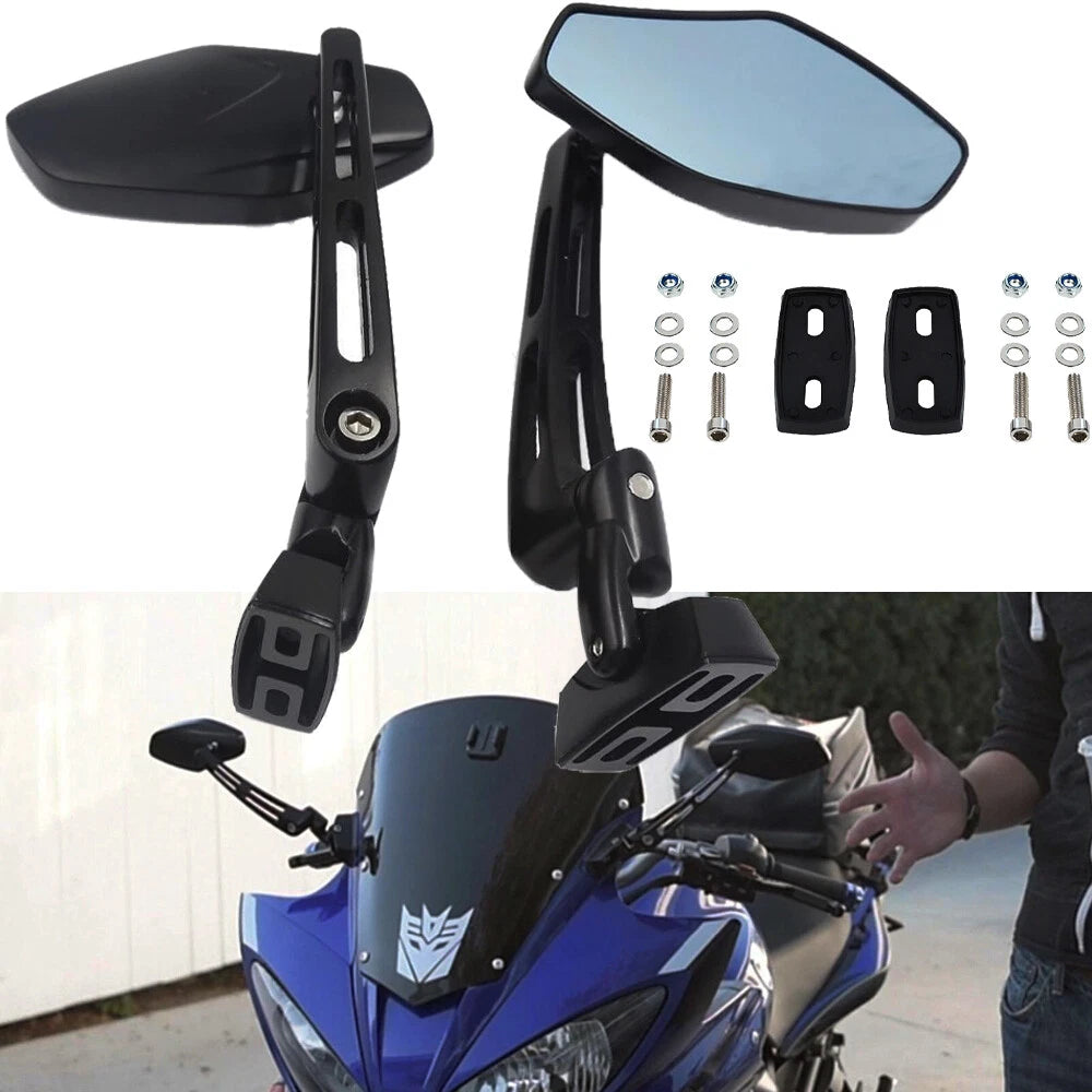 Adjustable Motorcycle Racing Side Mirrors M6 for Honda Yamaha Suzuki Kawasaki