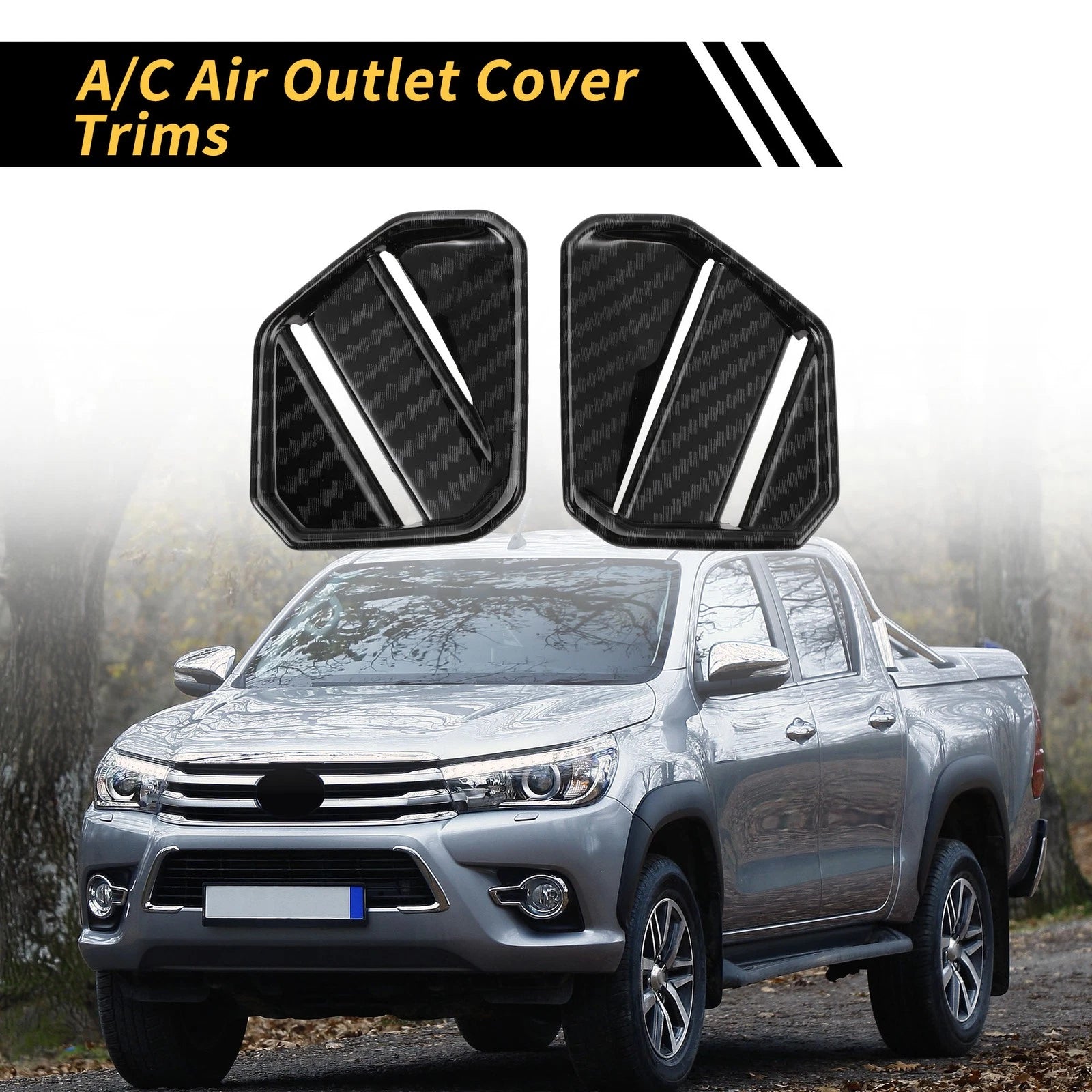 Set of 2 Carbon Fiber Air Vent AC Outlet Cover Trim for Toyota Tundra (2022–2024)