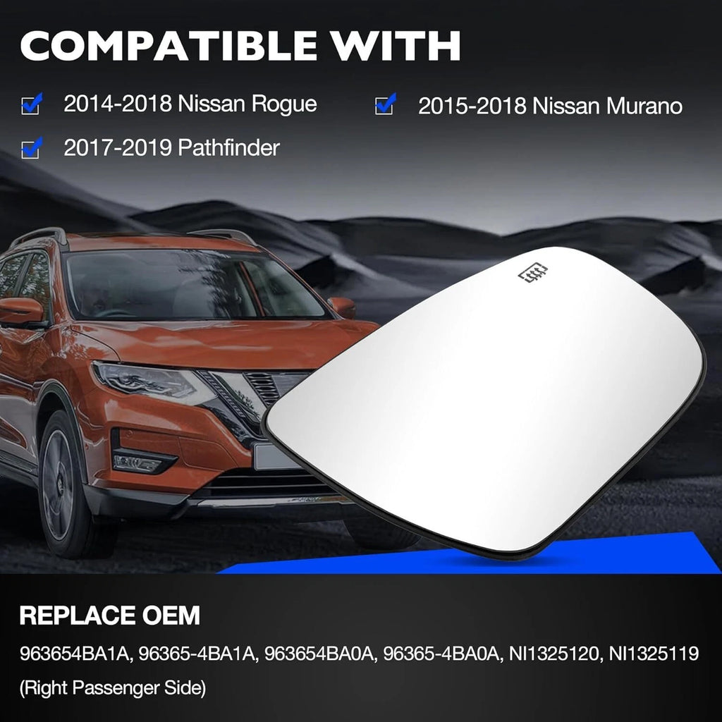 Heated Mirror Glass for Nissan Rogue Murano Pathfinder (2014–2019)