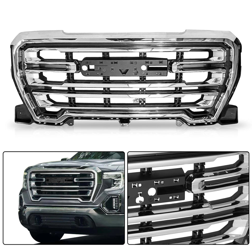 Chrome Front Upper Grille for GMC Sierra 1500 (2019-2021)