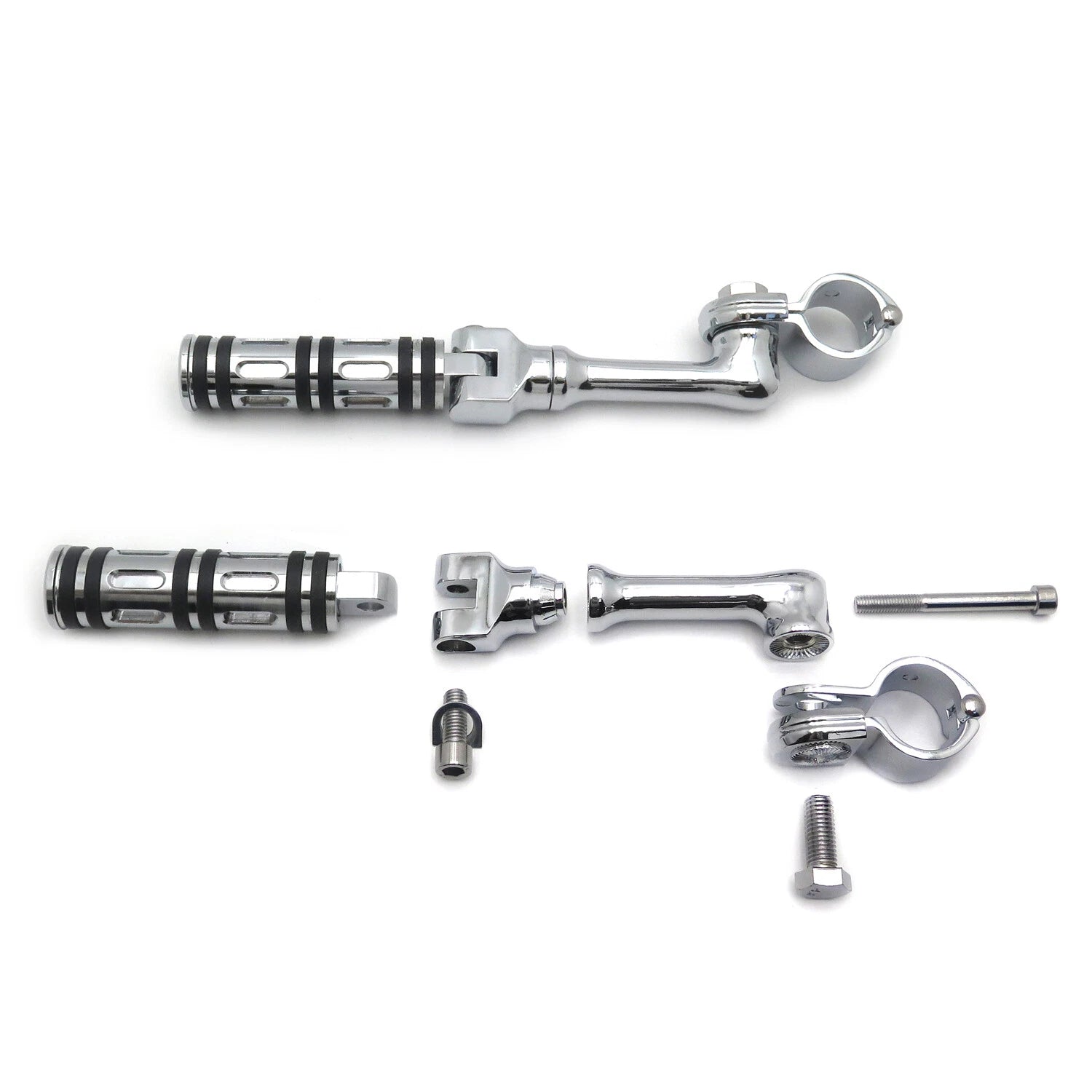 Chrome Edge 4.5" Footrest Peg Kit for Harley Touring Sportster (1.25")