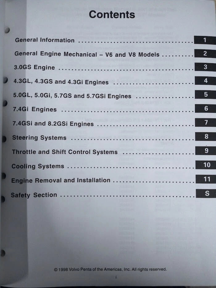 Volvo Penta Engine Components Workshop Manual for BY Models