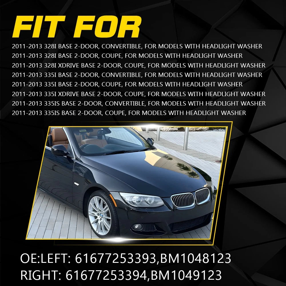 Headlight Washer Nozzle Cover Caps for BMW 3 E92 E93 (2011–2013)