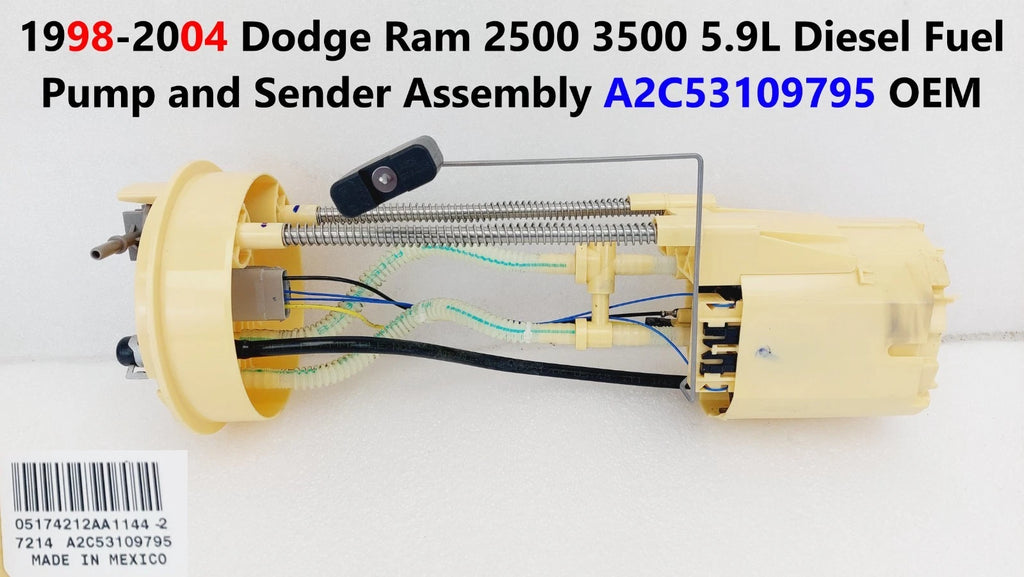 Fuel Pump and Sender Assembly for Dodge Ram 2500 3500 5.9L Diesel (1998–2004) A2C53109795