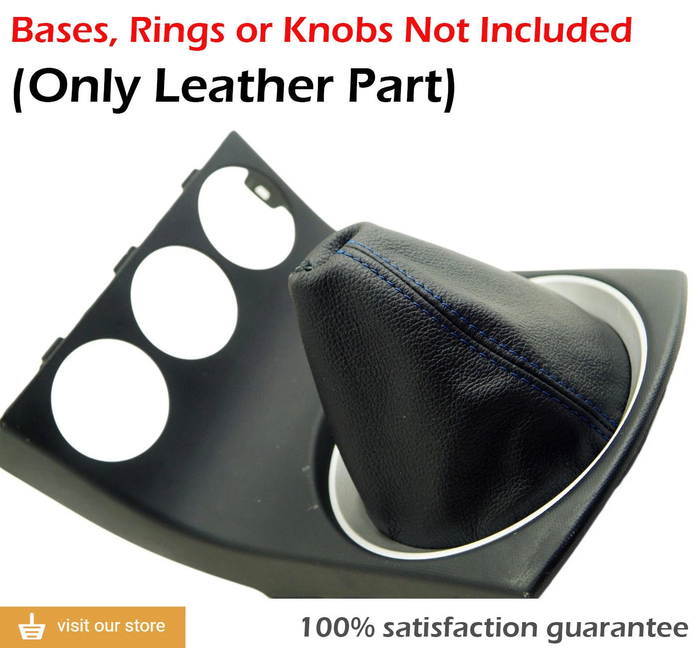 Shift Boot Cover for Nissan 350Z (2003–2008) Blue Stitch PVC Leather