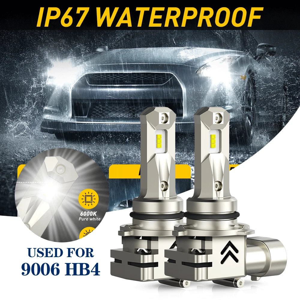 2X AUXITO HB4 9006 LED Headlight Bulb for Low Beam Fog Light (12000LM, 6000K)