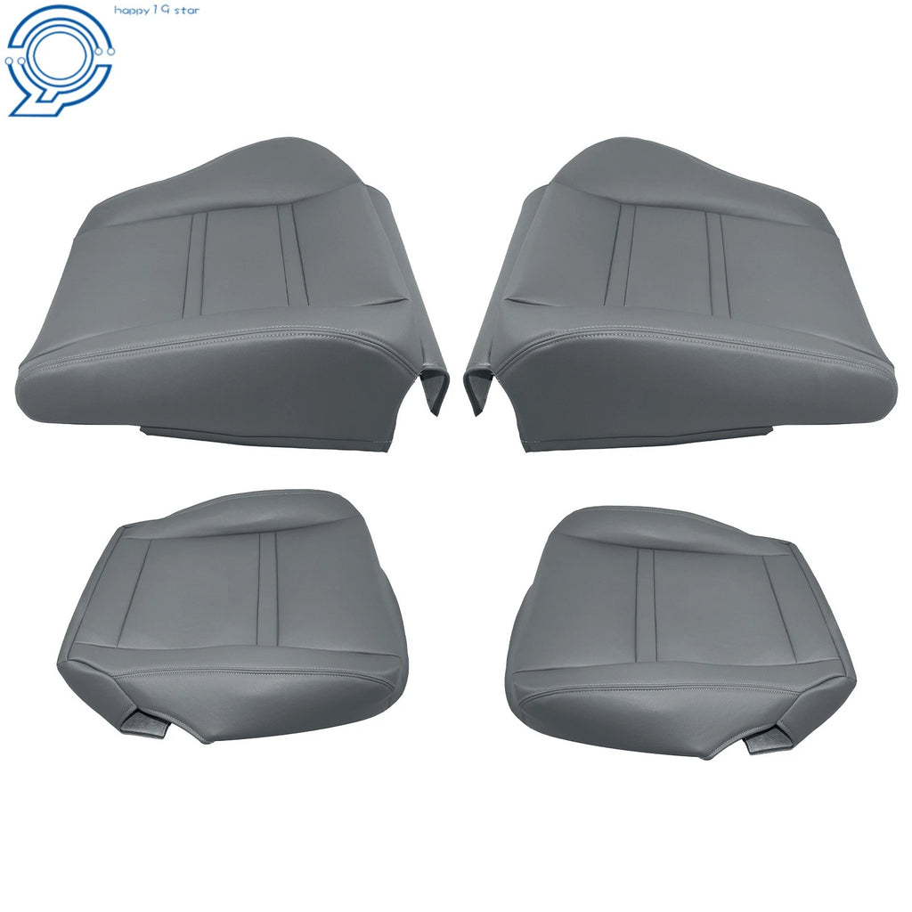Set of 2 Front Seat Covers for Toyota Land Cruiser (1990–1997) Gray Leather
