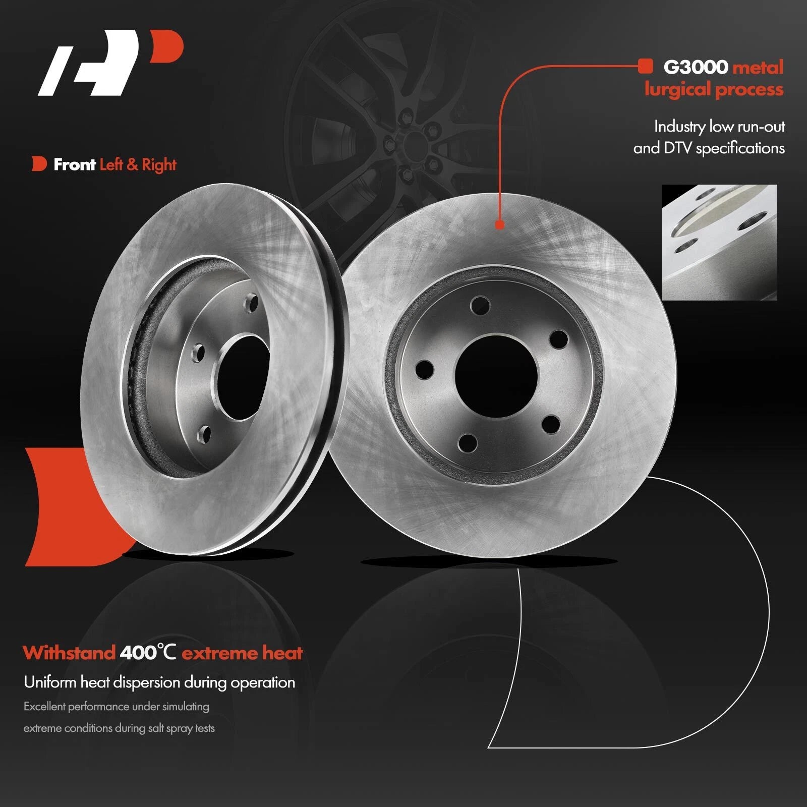Front Disc Brake Rotors & Ceramic Pads for Jeep Grand Cherokee (1999–2002)