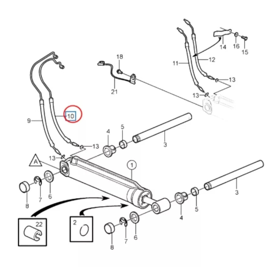Hydraulic Hose for Volvo Penta SX-M OMC Cobra (Replaces 3853857)
