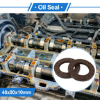 Set of 2 Oil Seal Rotary Shaft Seal FKM Rubber 48x80x10mm