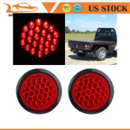 2X Round LED Stop Turn Tail Brake Lights for Truck Trailer (4 Inch)